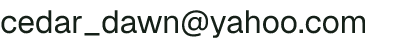 Email address for Cedar Dawn Farm