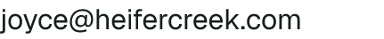 Email address for Heifer Creek Farm